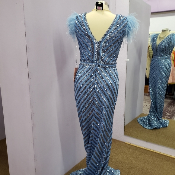 Nadias Blue sequin formal - Picture 3 of 8